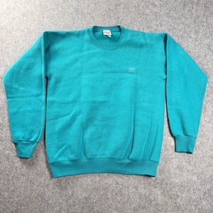 Vintage USA Olympics Men L Teal Blue Green Sweatshirt Made In USA JC Penney 90's